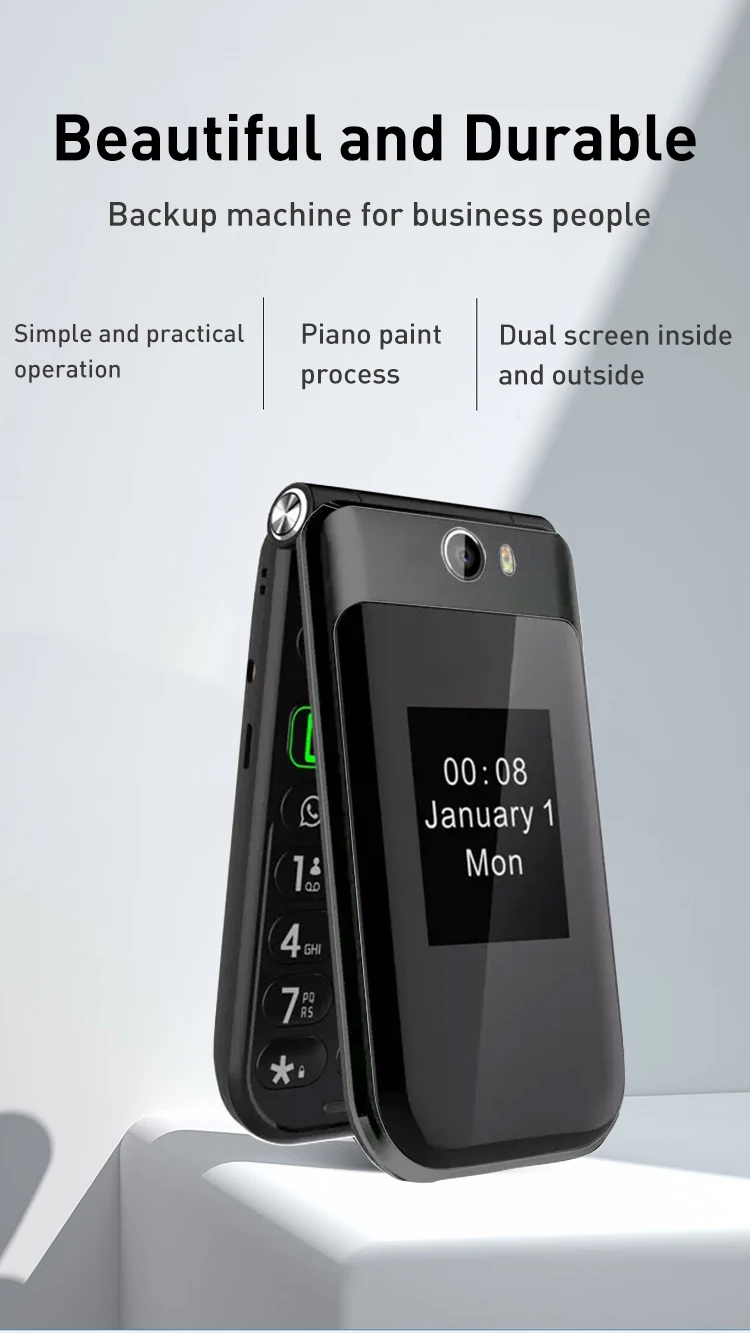 Teléfono Inteligente Q3 4G Android 8 MTK 6739, pantalla táctil, 1450mAh, abatible, WiFi, 2,8 pulgadas, 3GB, 32GB, versión - Imagen 6