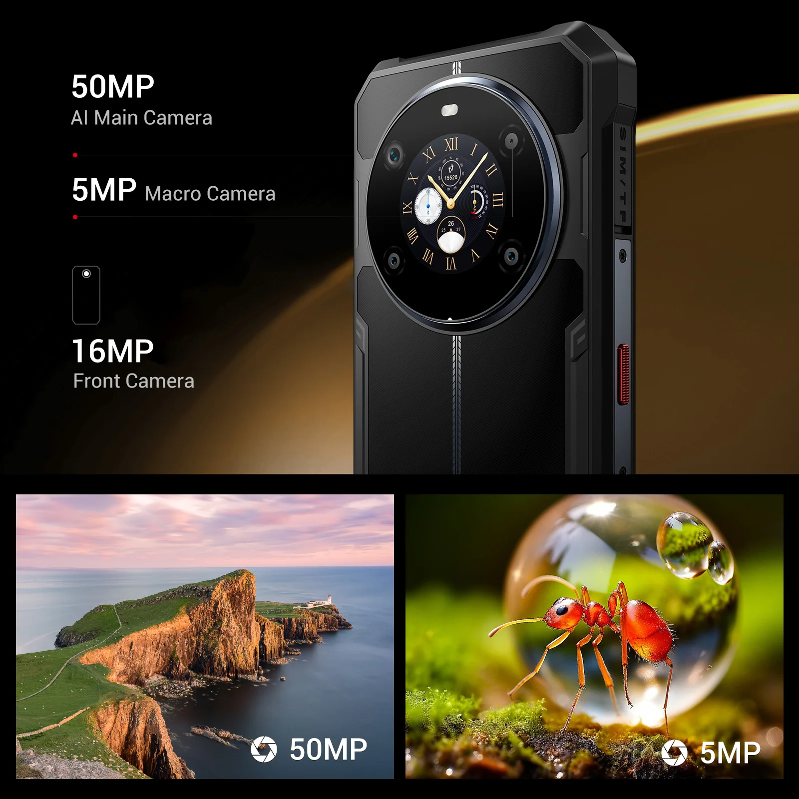 Estreno mundial Fossibot teléfono resistente 5G teléfono móvil 8 + 256GB 6,745 "10600mAh NFC identificación facial Android 14 pantalla trasera Smartphone - Imagen 6